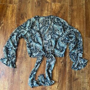 Dress Forum Sheet Front Tie Blouse, size medium